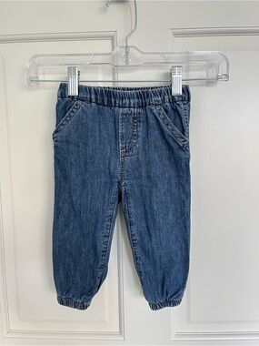 GAP Baby Lined Denim Jogger Pants 12-18M Pull On Jeans
